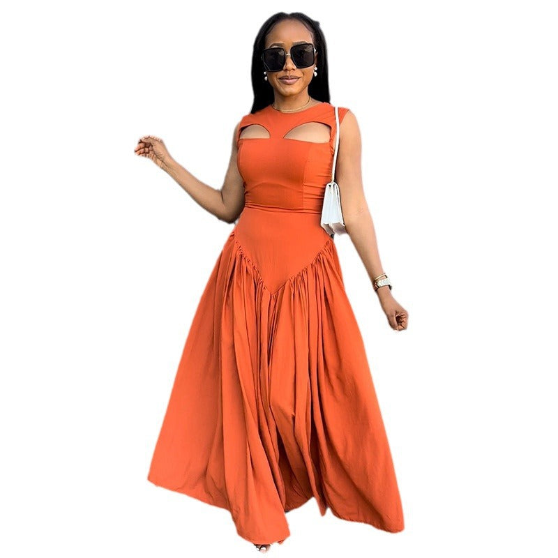 Slim-fit Slimming Mid-length Sleeveless Dress