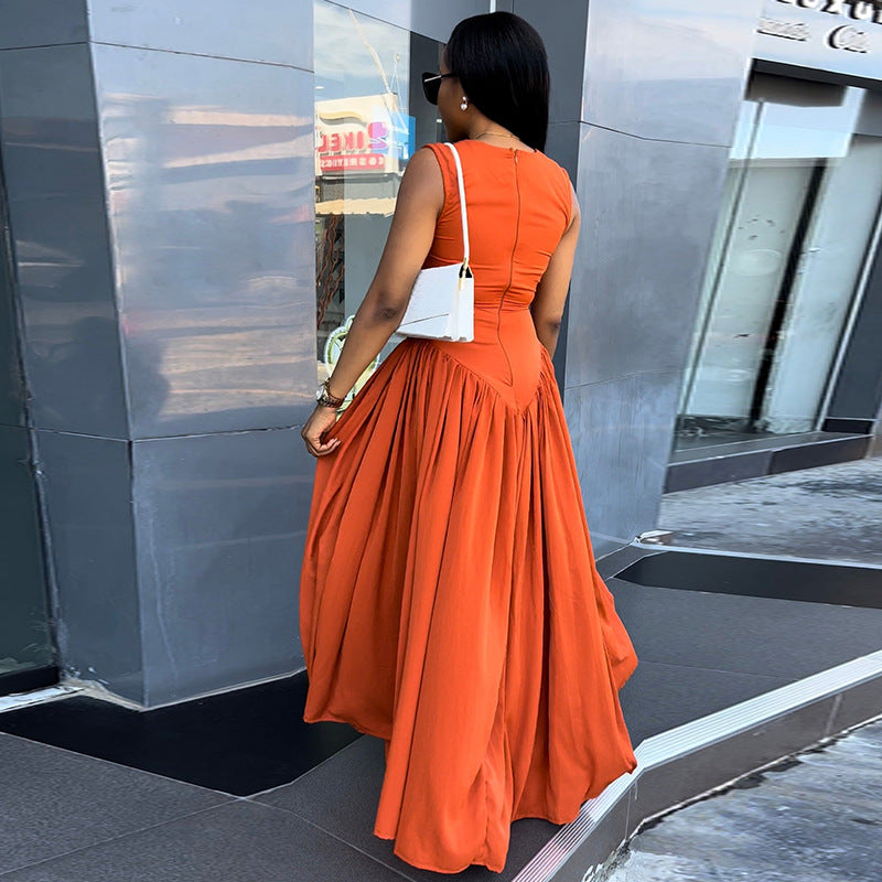 Slim-fit Slimming Mid-length Sleeveless Dress